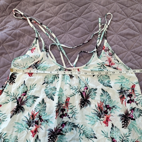 NEW Roxy Wind Fly Away Strappy Dress Tropical Print size XS oversized flowy - Picture 7 of 10